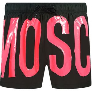 Moschino Grote Roze Logo Zwarte Short - Maat M