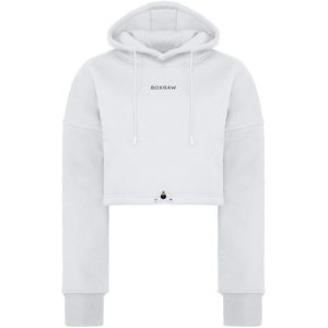BoxRaw - Johnson - Cropped Hoodie - Wit