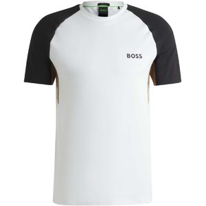 Heren Boss Active Colour Blocked T-shirt in Wit