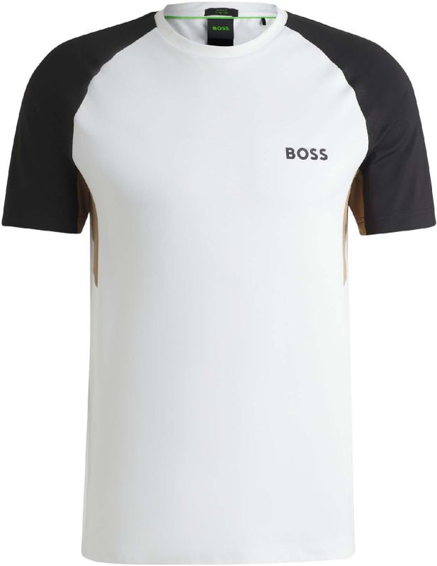 Heren Boss Active Colour Blocked T-shirt in Wit