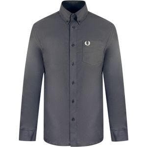 Fred Perry Oxford Gunmetal grijs casual overhemd