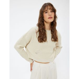 Koton - Sweatshirt - Ecru - Lange Mouw - Normale Pasvorm