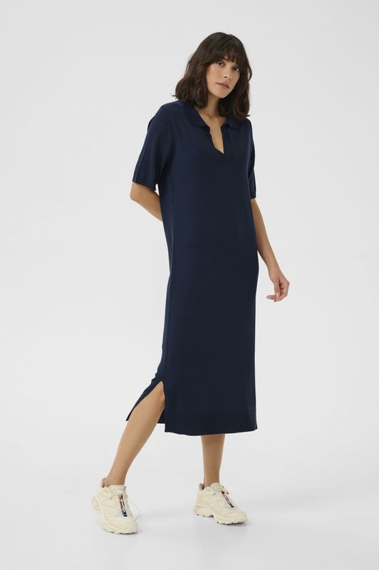 Kaffe - Lizza - Jurk - Navy - 3/4 Lengte - Viscose