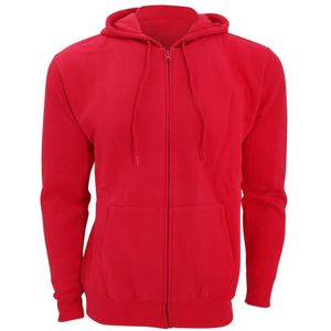 SOLS Heren Zeven Volle Zip Hooded Sweatshirt / Hoodie (Rood)