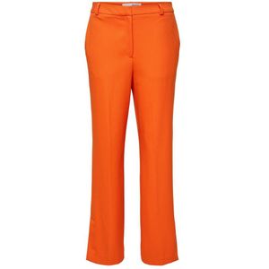 SELECTED FEMME High Waist Straight Fit Pantalon SLFMYLA Van Gerecycled Polyester Oranje - Maat XS