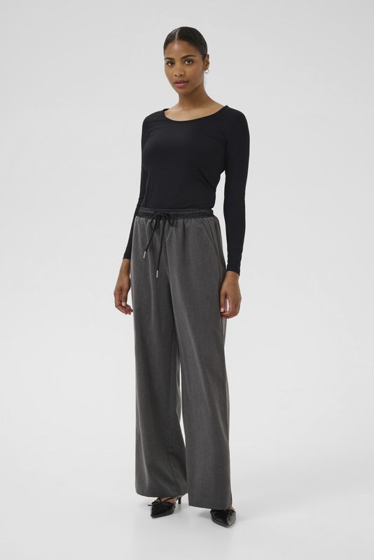 Kaffe - Diep Langarm T-shirt - Zwart - Dames