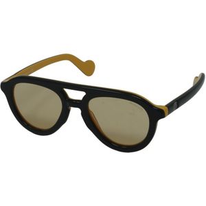 Moncler Ronde Heren Zwart Bruin ML0078 | Sunglasses