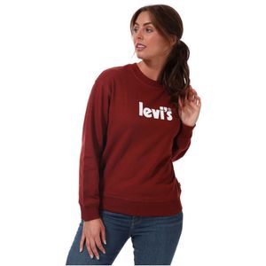 Levi's standaard sweatshirt met ronde hals en print voor dames, bordeauxrood