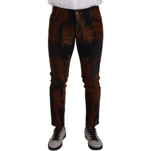 Dolce & Gabbana - Tie Dye Skinny Jeans - Bruin - Heren - Katoen