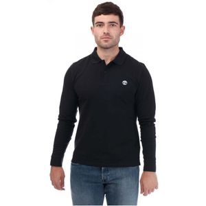 Men's Timberland Millers River Long Sleeve Pique Polo in Black