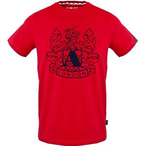 Aquascutum - T-shirt - Rood - Groot Schild Aldis Logo