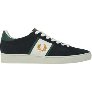 Fred Perry Heren Spencer Suede Paneel Sneakers (Blauw)