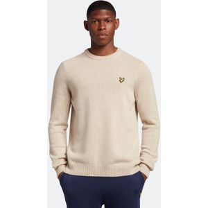 Lyle & Scott trui van lamswolmix met ronde hals voor heren, taupe
