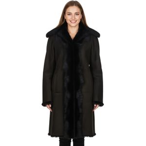 Dames bruine Toscaanse schapen suède trenchcoat - Celeste