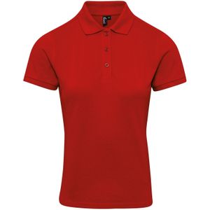Premier Dames/dames Coolchecker Plus Piqu Polo met CoolPlus (Rood)