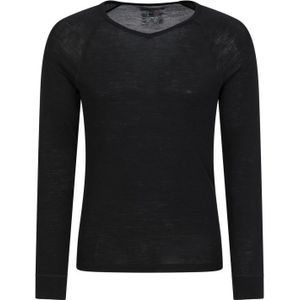 Mountain Warehouse Heren Merino Wol V Hals Base Layer Top (Zwart) - Maat M