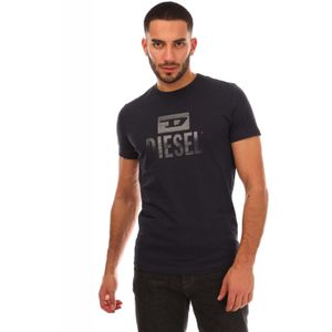 Diesel Heren T-Diego Tweekleurig T-shirt (Marine)