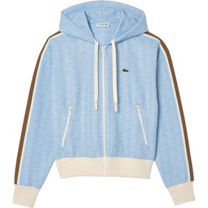 Lacoste Dames/Dames Jacquard Monogram Full Zip Hoodie (Lichtblauw/Wit)