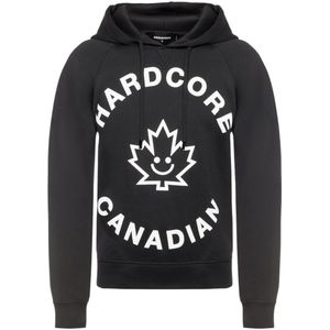 Dsquared2 Hardcore Canadese Maple Leaf-logo zwarte hoodie