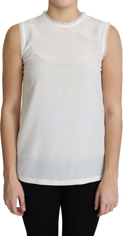 Dolce & Gabbana - Mouwloze Top - Wit - 100% Zijde
