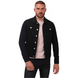 Just Organic denim jacket met slanke pasvorm voor heren, zwart