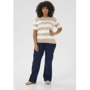 KAFFE CURVE Trui 'KA Lizzy'  beige / wit