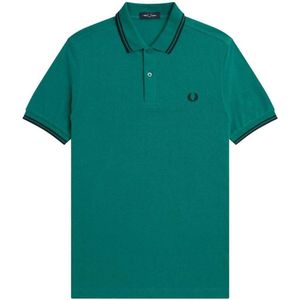 Fred Perry Herenpoloshirt met dubbele kraag (Mintgroen/Zwart)