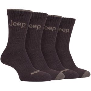 Jeep - 4-pack anti-blaar luxe laarzensokken voor heren - Bruin / Aarde