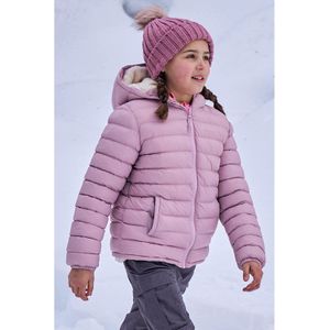 Mountain Warehouse Gewatteerde jas met imitatiebont voor kinderen/kinders (Lichtroze)
