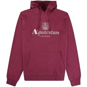 Aquascutum Heren Actieve Grote Logo Hoodie (Bordeaux)