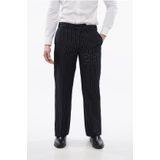 Gestreepte Wolmix 23 Slim Fit Broek - Blauw - Krijtstreep