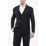 Blazer - Blauw - Krijtstreep - 23-blazer - Gevoerd - Met Klepzakken