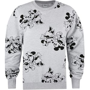 Disney Dames/dames Mickey & Minnie Mouse Sweatshirt (Sport Grijs/Zwart)