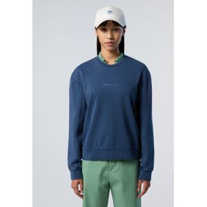 North Sails - Embossed Logo Crew Neck Sweater - Blauw - Dames