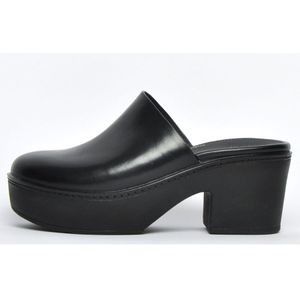 Fitflop Pilar Leather Mule Platform Shoes In Black - Dames - Maat 37