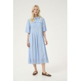 CULTURE - Reya - Jurk - Hemelsblauw - Katoen - 3/4 Lengte