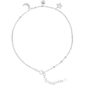 Star Enkle Chain Moon Zirkoniumoxides Zilver 925