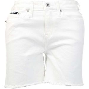 Women's DKNY High Rise Cut Off Shorts in White