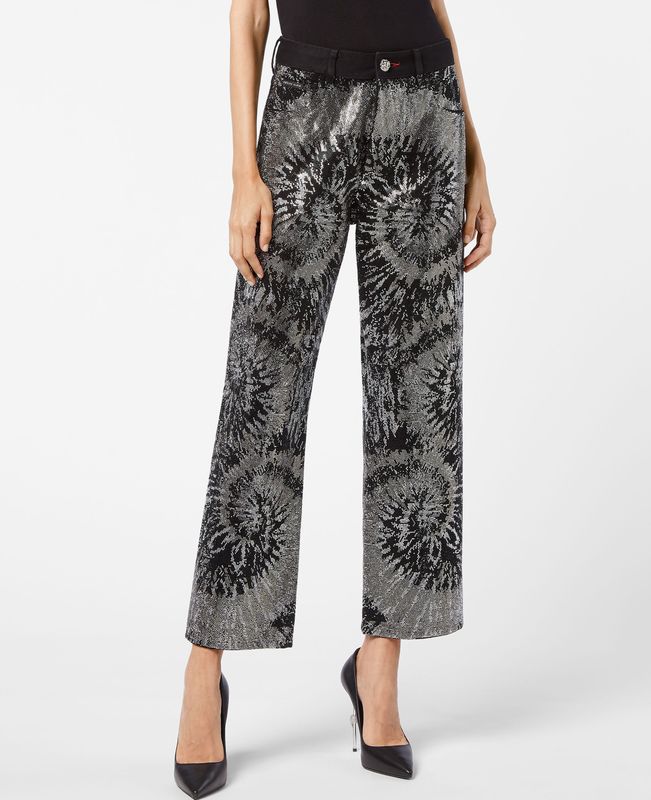 Jeans - Tie Dye - Hoge Taille - Stone Washed Denim - 5 Zakken