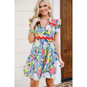Bloemige Laagjes Mini-jurk