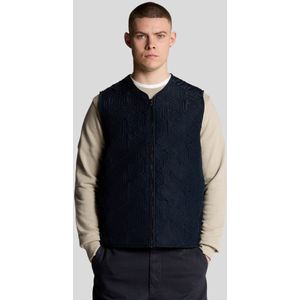 Lyle & Scott embleem gewatteerd gilet - marineblauw