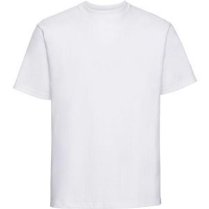 Russell Heren Klassiek Effen Zwaargewicht T-shirt (Wit)