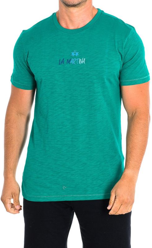 La Martina - Korte Mouwen T-shirt - Groen - 100% Katoen