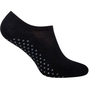 Dames Onzichtbare Sokken met Grijpers voor Yoga & Pilates | Steven | No Show laag uitgesneden katoenen sokken met antislipgrepen - Zwart