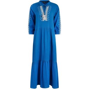 Weird Fish Dames/Dames Arles Geborduurde Dubbel Gelaagde Midi Dress (Adriatisch Blauw)