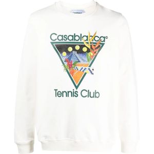 Casablanca Tennis Club Icon Sweatshirt Met Grafische Print Wit - Maat M