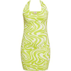 Mymo - Jurk - Gebroken Witte - Haltergebreid - Mini-bodycon