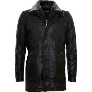 Leren Jas - Halflang - Afneembare Kraag - Warm - Nappaleer