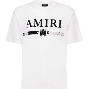 Amiri MA Bar Applique Logo T-shirt in Wit