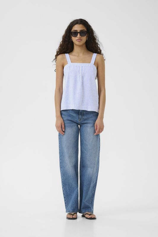 Blouse met korte mouwen DallyIW Regular fit blue white